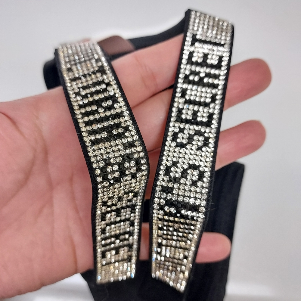 🖤 Victoria's Secret Women's M Junior's L Rhinestone Sparkly Swim Bottom - Picture 4 of 5